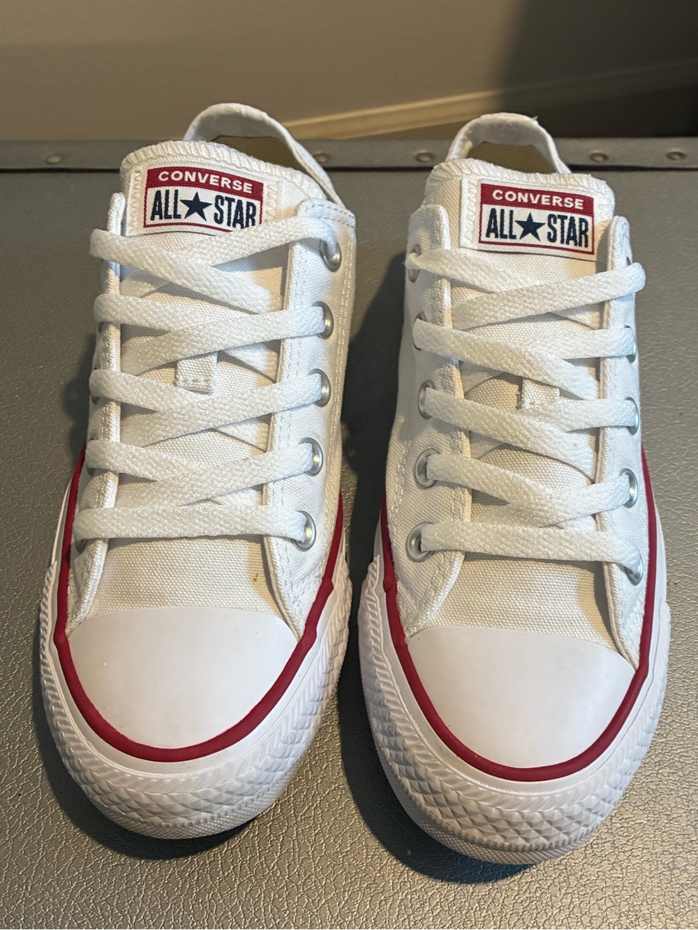 Converse White Low Top Tennis Shoes - Picture 2 of 9